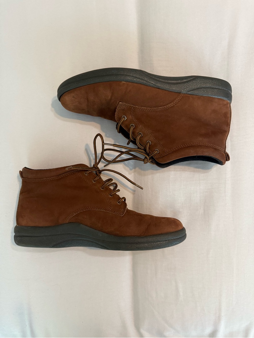 Naturalizer Vintage Brown Suede Leather Lace Up Comfort Ankle Boots 9N Narrow
